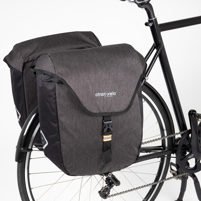 ATRAN VELO ZAP DUBBELVÄSKA VATTENTÅLIG AVS GRÅ/SVART