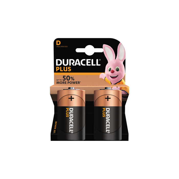 DURACELL BATTERI LR20BL 1.5V DURACELL PLUS D ALK 2-PACK
