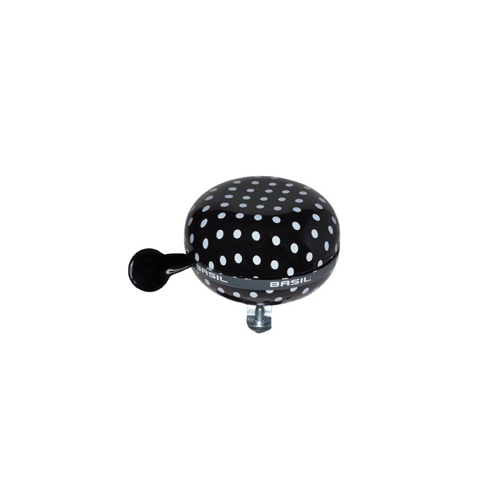 BASIL POLKADOT BIG BELL SVART/VITPRICKIG Ø80mm
