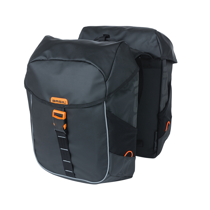 BASIL MILES DUBBELVÄSKA TARPAULIN SVART/ORANGE