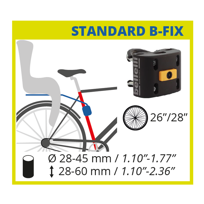 BELLELI CYKELBARNSTOL MR FOX SVART/SVART KLÄDSEL RAMFÄSTE