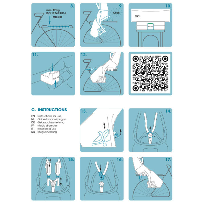QIBBEL CYKELBARNSTOL QIBBEL AIR FÖR PAKETHÅLL. MIK HD SV.