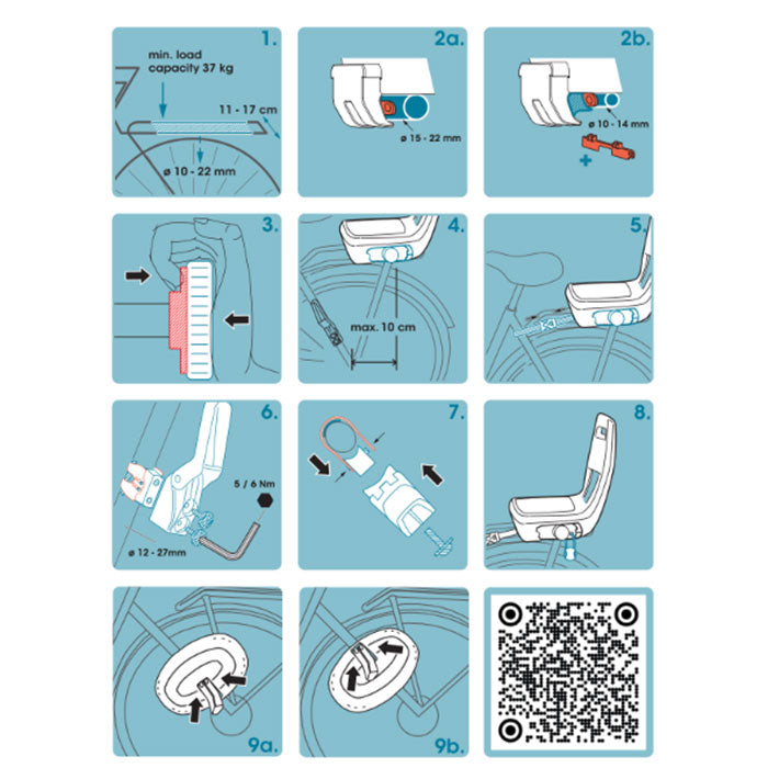 QIBBEL CYKELSÄTE QIBBEL 6+ FÖR PKTH.HÅLL SVART