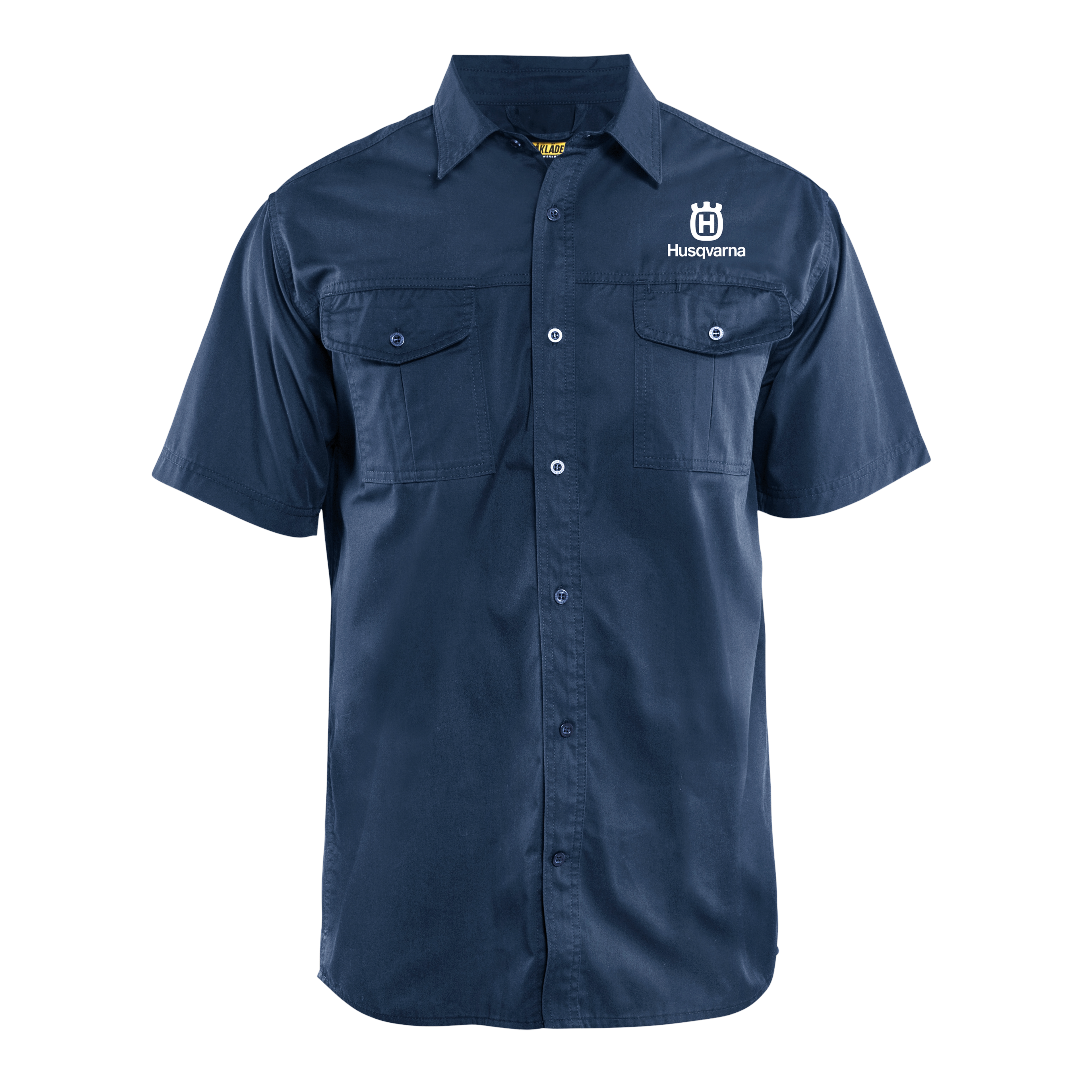 HUSQVARNA Twillskjorta, kort ärm, Marinblå