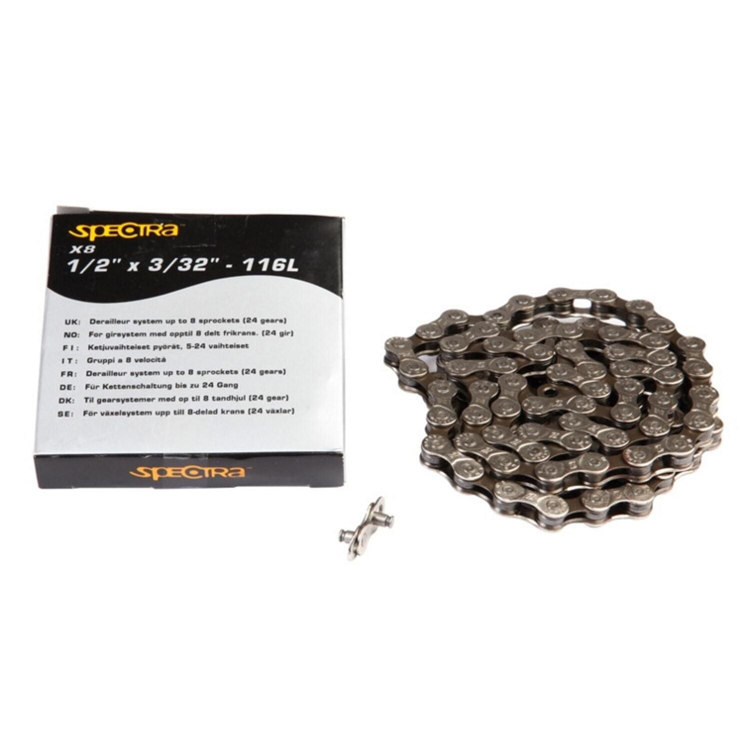 SPECTRA Kedja 3/32" silver/svart