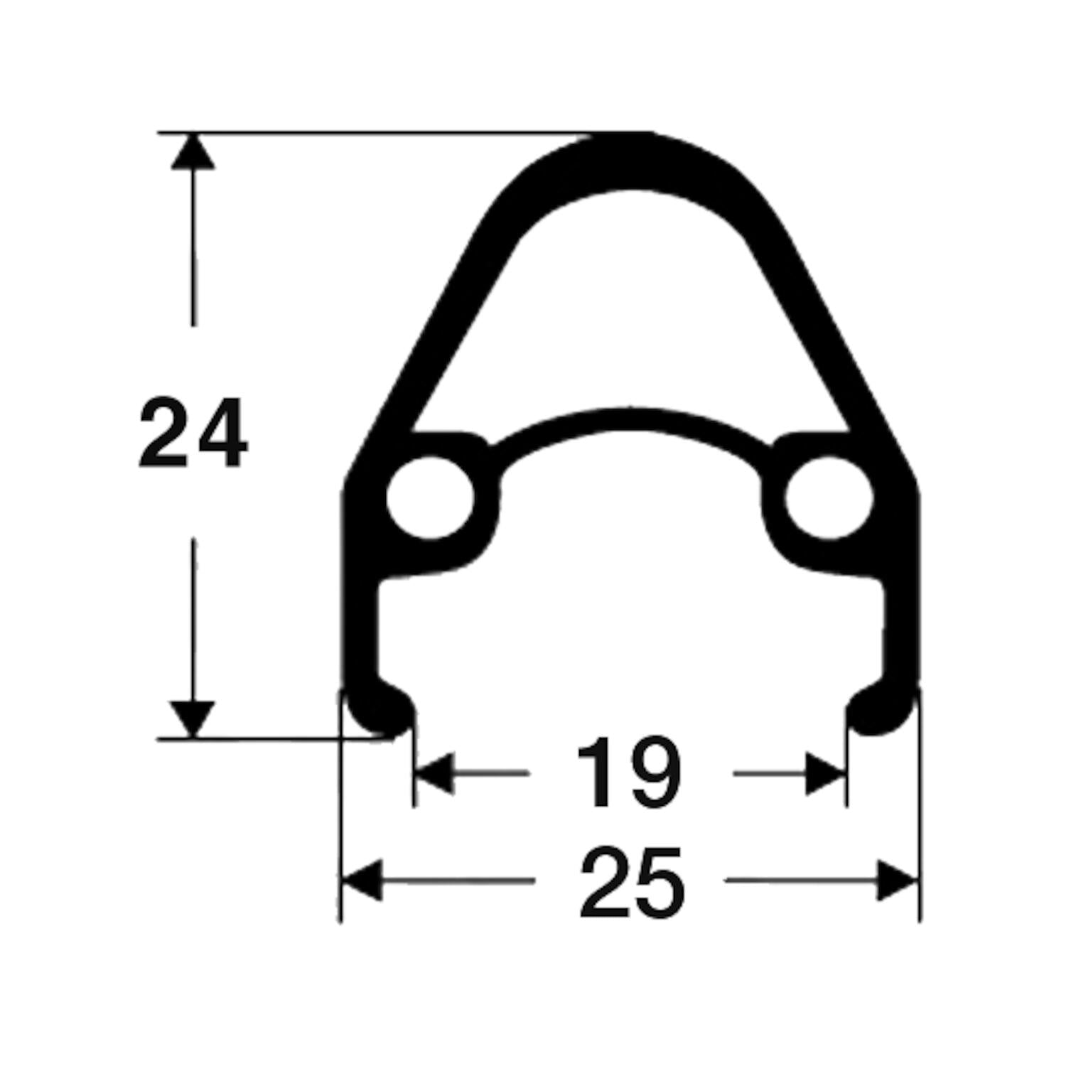 SPECTRA Fälg 622-19 db/svart 36h