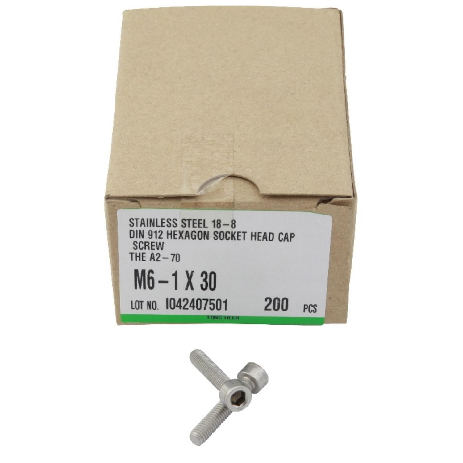 Skruv insex m6x30mm rf (100st)