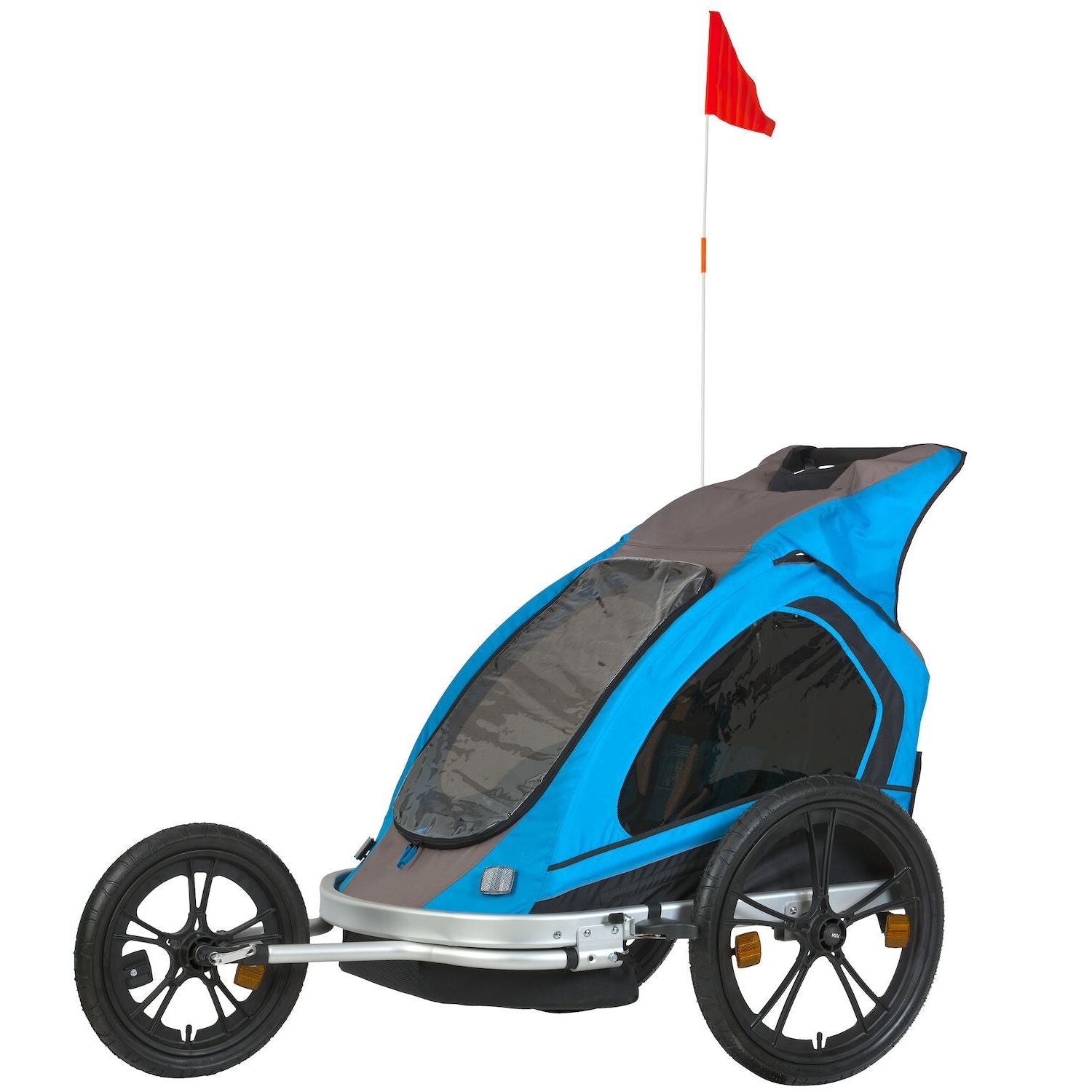 SPECTRA Cykelkärra alu f 2barn blå/gr